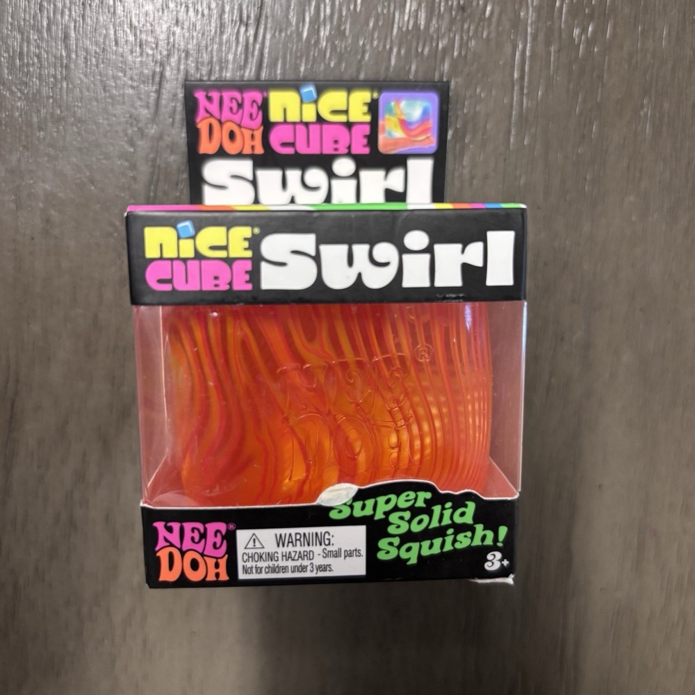 NeeDoh Nice Cube Swirl Orange Nee Doh Authentic New